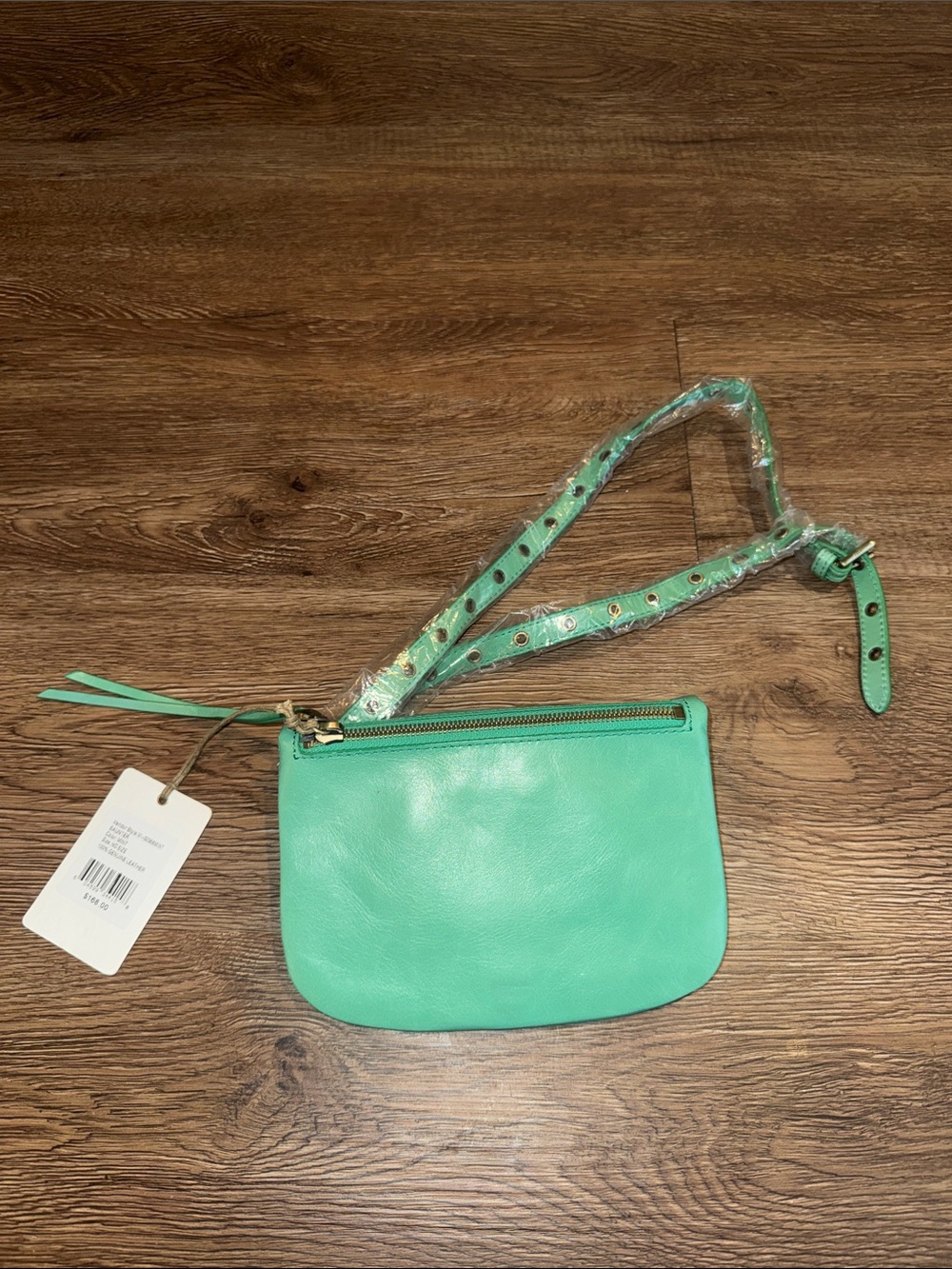 Hobo Leather Crossbody in Mint Green